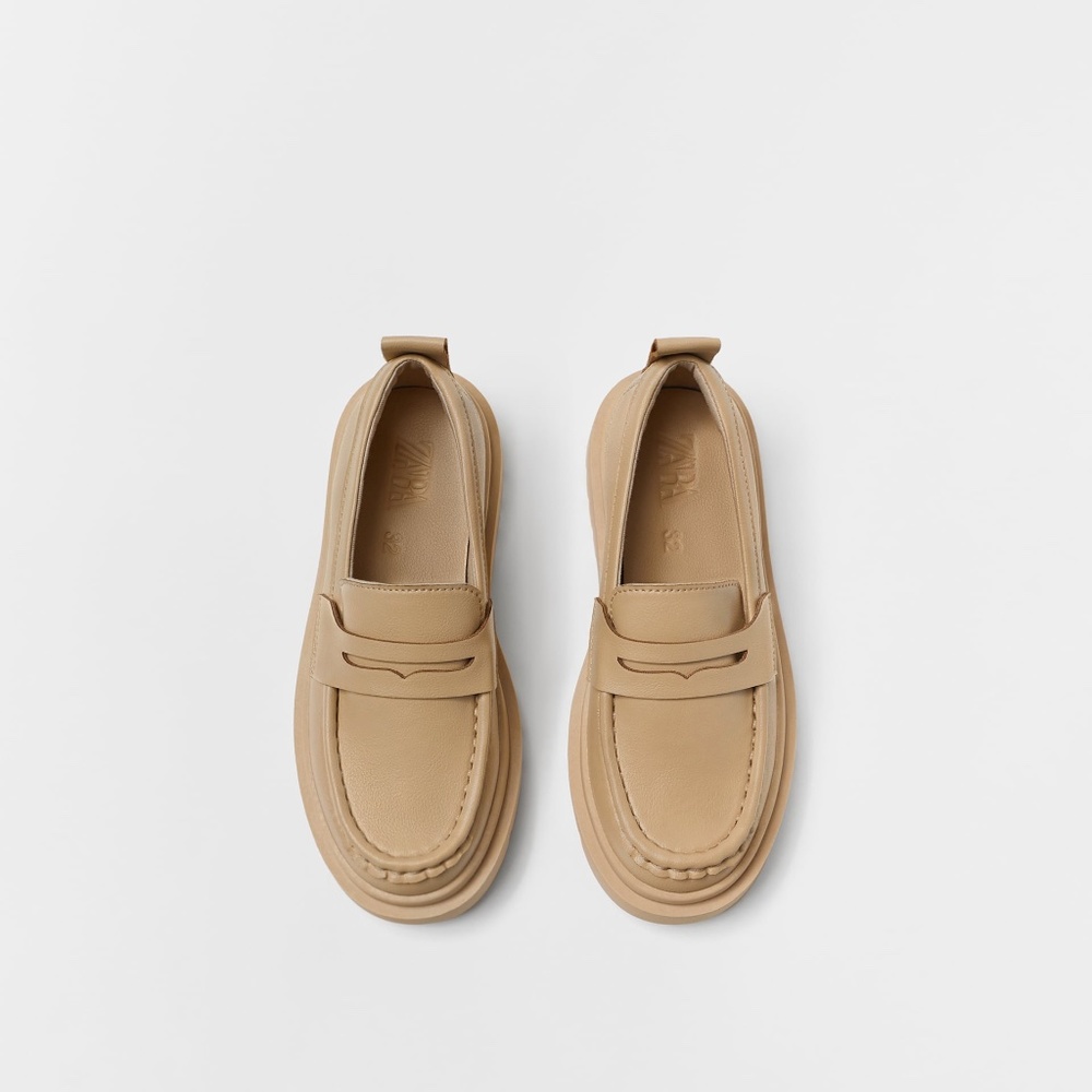ZARA solid colored loafers- lilac bnwt brand new